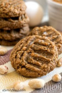 Flourless Peanut Butter Cookies with Sea Salt - A Family Feast
