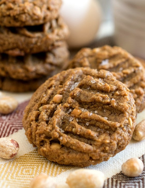 Flourless Peanut Butter Cookies with Sea Salt - A Family Feast
