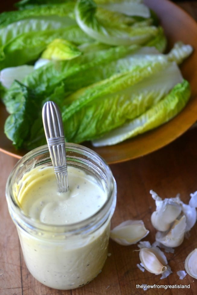 Authentic Ceasar Salad Dressing Recipe - 1 of over 25 in the salad dressing collection on A Family Feast