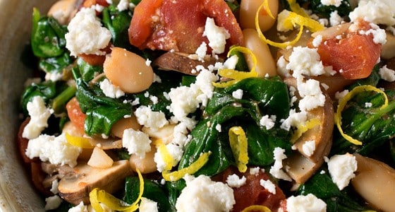 Greek Spinach with White Beans and Feta - A Family Feast