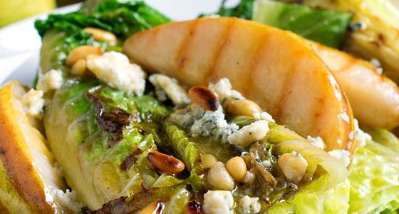Grilled Romaine Hearts and Pears with Bleu Cheese - A Family Feast