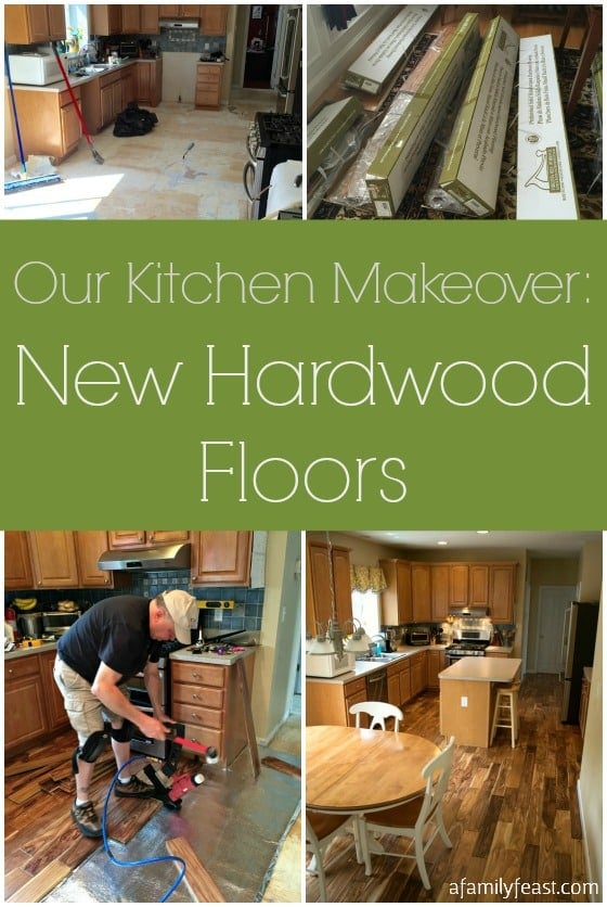 See the progress we've made with our Kitchen Makeover. The New Hardwood Floors in our kitchen have transformed the room!