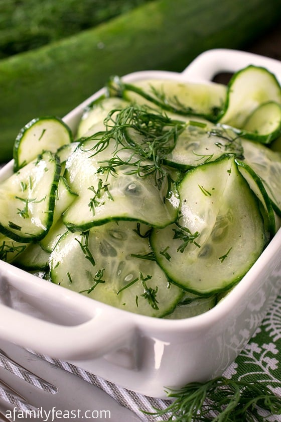 Simple Cucumber Salad - A Family Feast