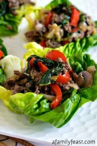 Moo Shu Beef Lettuce Cups - A Family Feast