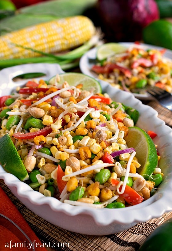 Thai Corn Salad - A delicious Asian-inspired corn salad with fresh flavors and a little bit of crunch!