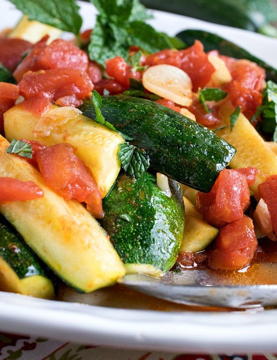 Tuscan Zucchini with Tomatoes, Garlic & Mint - A Family Feast