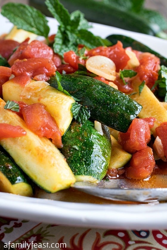 Tuscan Zucchini with Tomatoes, Garlic and Mint - A simple and easy dish to prepare with fresh, fantastic flavors.