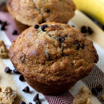 Banana Chocolate Chip Granola Muffins - A Family Feast