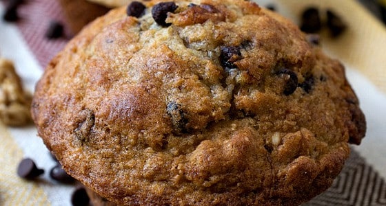 Banana Chocolate Chip Granola Muffins - A Family Feast
