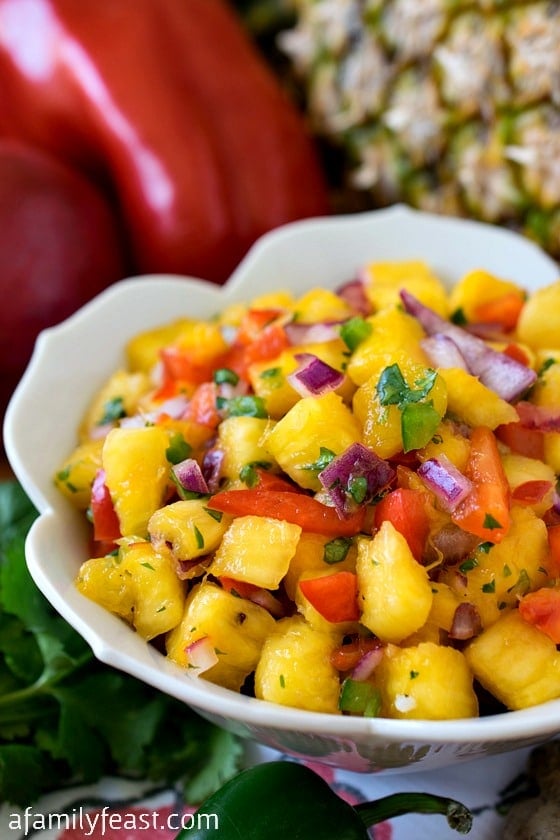 Pineapple Mango Salsa - Easy to make and super delicious! You'll make this recipe again and again!