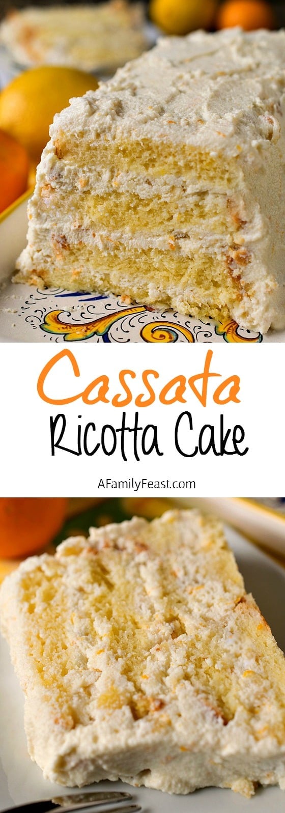 Cassata Ricotta (Sponge Cake with Ricotta) - A lighter version of the classic Italian dessert!  Simple to make and very delicious!