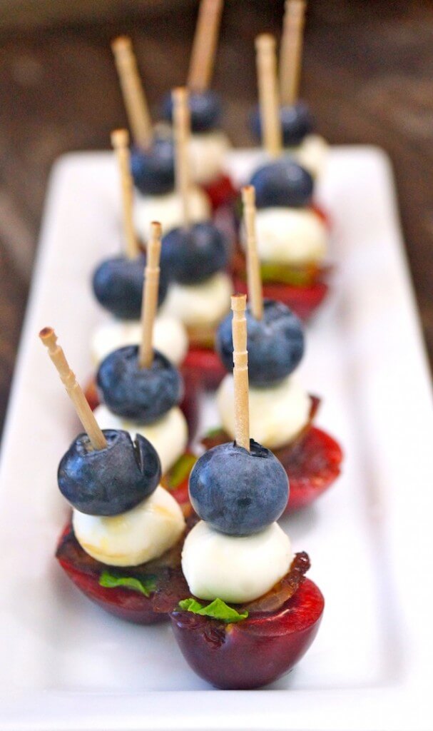 25 Sensational Skewer Recipes, including these Cherry Bacon and Blueberry Kebabs
