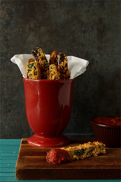 Zucchini Eggplant Fries - Over 30 delicious recipes to help you use up your bounty of garden zucchini. See the recipes on A Family Feast.
