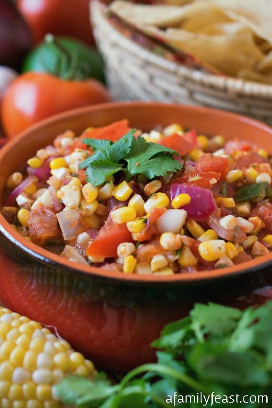 Grilled Corn and Tomato Salsa - A Family Feast