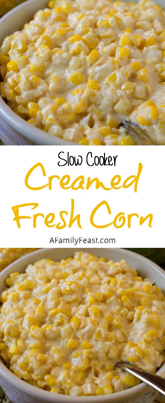  Slow Cooker Creamed Fresh Corn - I've been told this is the best creamed corn recipe around! Simple to make using fresh corn.
