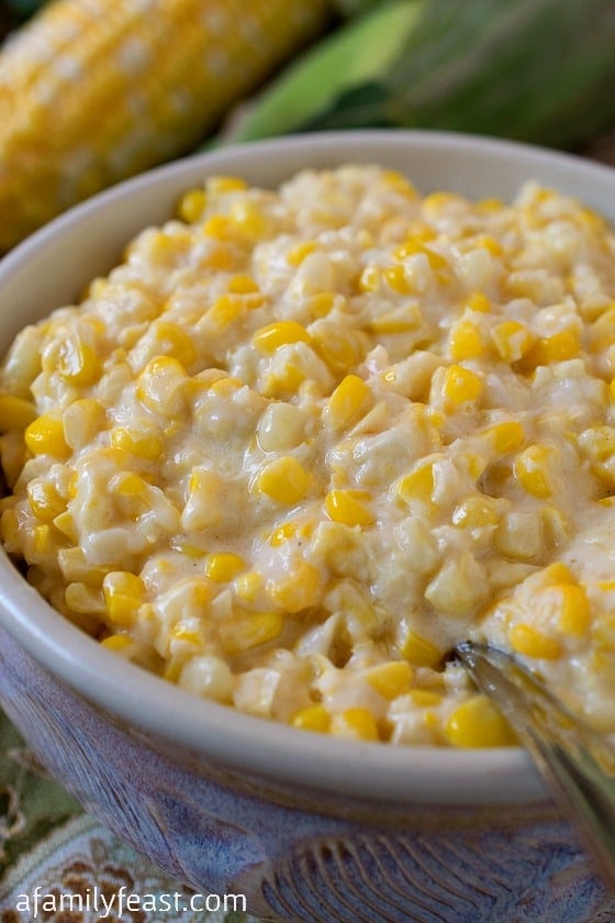 Slow Cooker Creamed Fresh Corn - I've been told this is the best creamed corn recipe around! Simple to make using fresh corn.