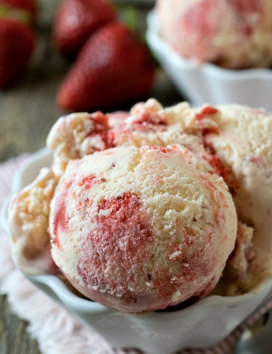 Roasted Strawberry Crème Fraîche Ice Cream - A Family Feast