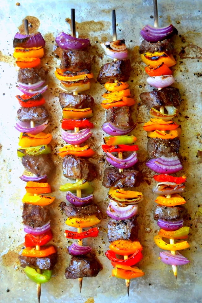 25 Sensational Skewer Recipes, including these Steak Fajita Skewers