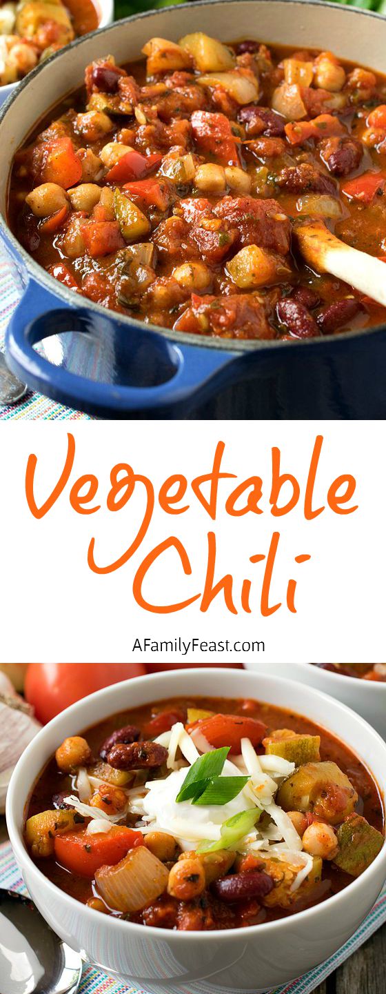 Vegetable Chili - This recipe is incredible! You'll never miss the meat in this delicious vegetable chili.