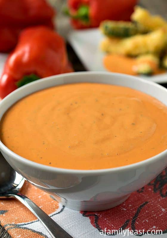 Roasted Red Pepper Dipping Sauce - A Family Feast