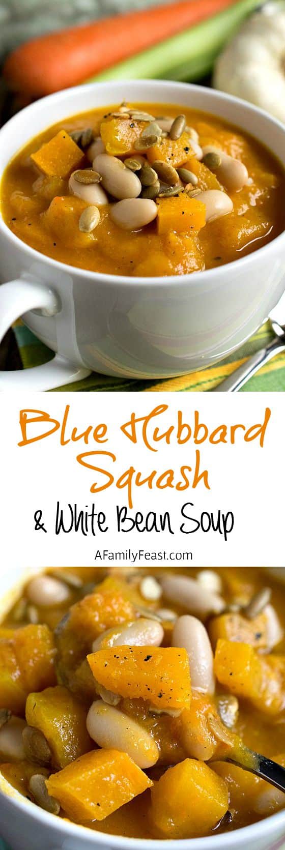 Blue Hubbard Squash and White Bean Soup - Perfect cold-weather comfort food. This soup is delicious!