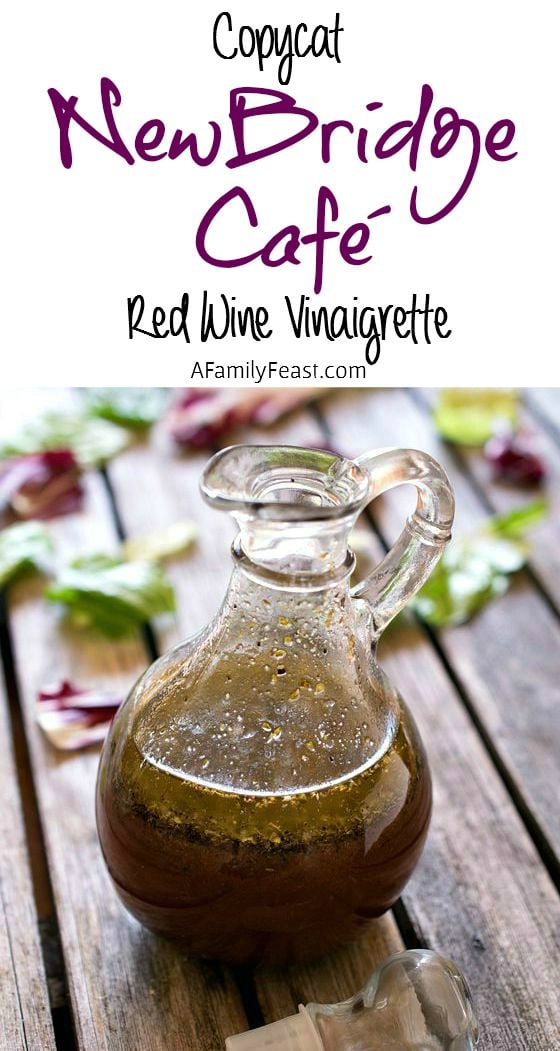 Copycat NewBridge Café Red Wine Vinaigrette - Zesty and sweet- this is a very close copycat version of the famous dressing served at this popular Boston-area restaurant!