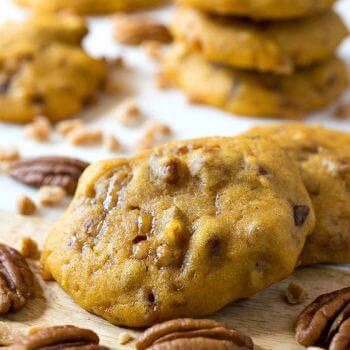 Pumpkin Pecan Toffee Chip Cookies - A Family Feast
