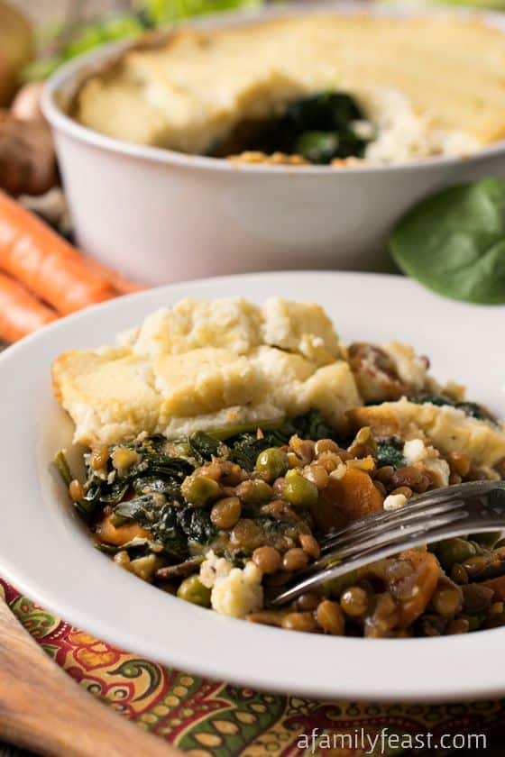 Vegetable Shepherd's Pie - You won't miss the meat in this Vegetable Shepherd's Pie! Tons of flavor and chock-full of vegetables! A must-try recipe!