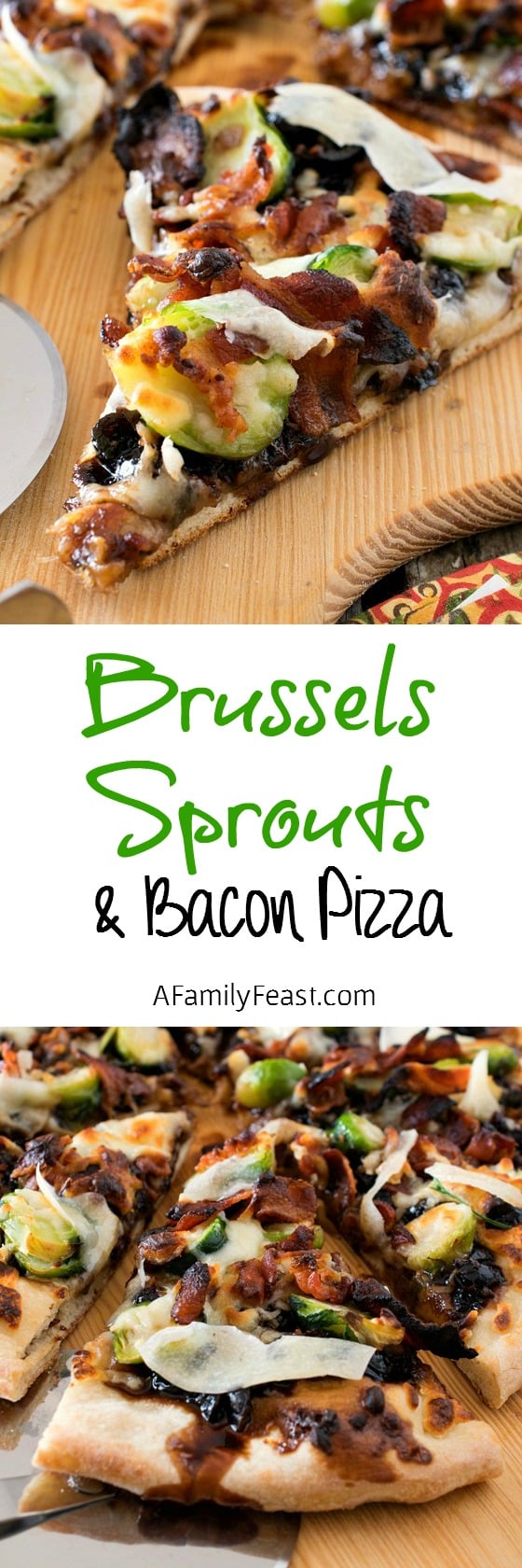 Brussels Sprouts and Bacon Pizza - Such a fantastic flavor combination for a pizza!