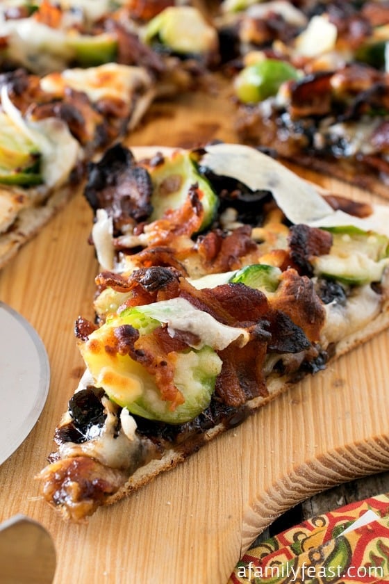 Brussels Sprouts and Bacon Pizza - Such a fantastic flavor combination for a pizza! 