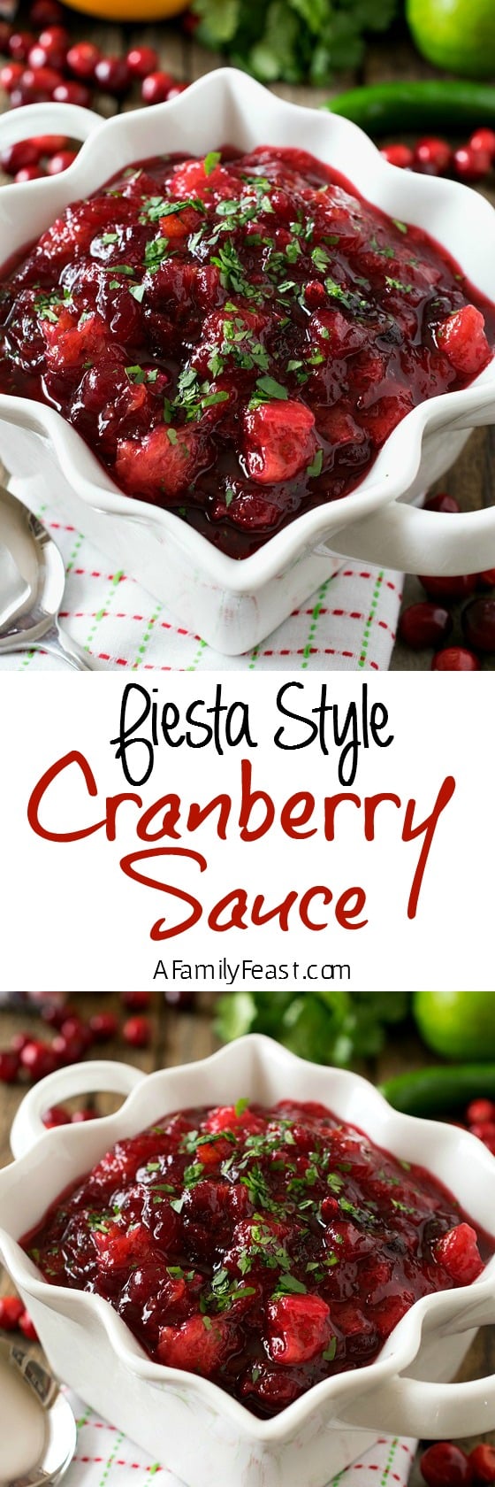 Fiesta Style Cranberry Sauce - An easy cranberry sauce with unexpected and fantastic flavor!