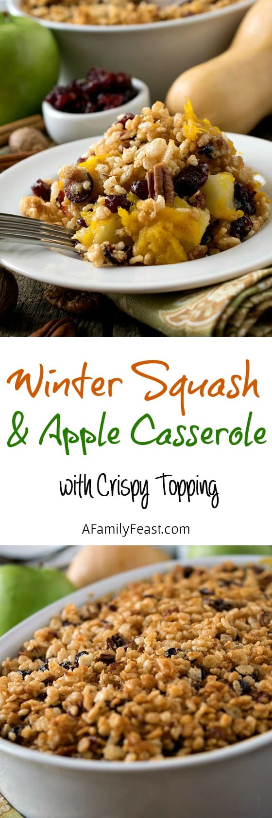 Baked Winter Squash and Apple Casserole with Crispy Topping - A Family Feast