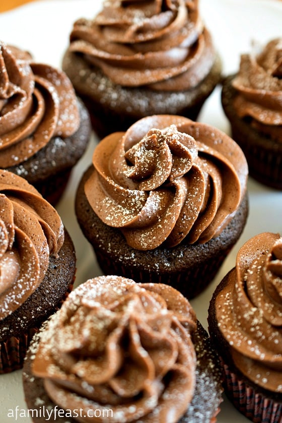 Chocolate Peanut Butter Cupcakes - A Family Feast