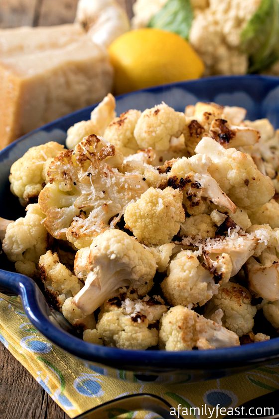 Oven Roasted Parmesan Cauliflower - A simple, delicious side dish perfect for a weeknight meal or special holiday dinner.