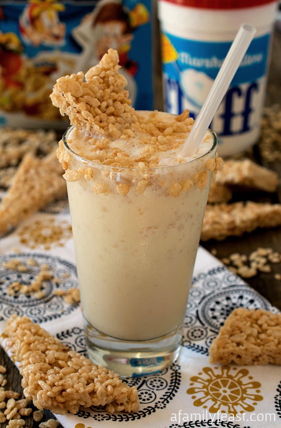 Marshmallow Crisp Milkshake - A fun and delicious milkshake with all of the classic flavors in a Rice Krispies Treat!
