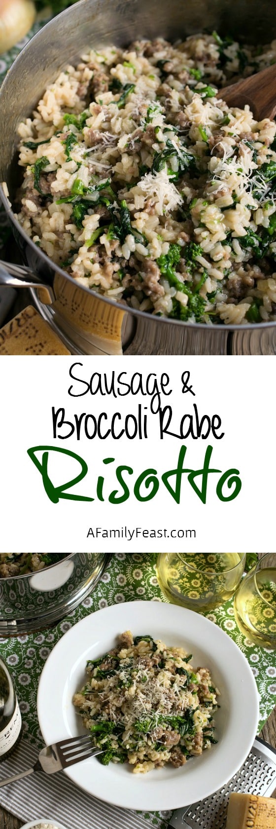 This Sausage and Broccoli Rabe Risotto is a delicious one-pot meal with fantastic flavor! #LagostinaRisottoRecipe