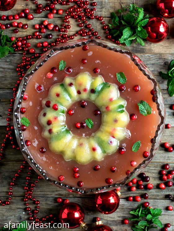 This Festive Pineapple Cranberry Punch is perfect for a holiday party! We also show you how to make a beautiful ice ring to keep your punch icy cold!