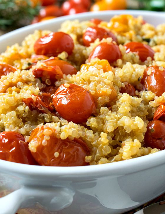Pan Roasted Tomatoes with Quinoa - A Family Feast