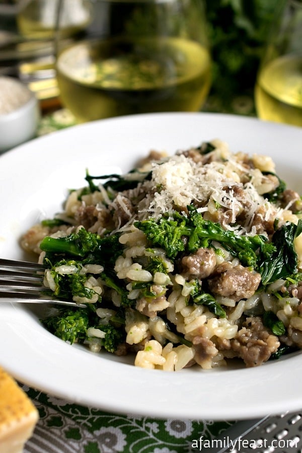 Sausage and Broccoli Rabe Risotto - A Family Feast