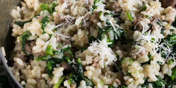 Sausage and Broccoli Rabe Risotto - A Family Feast