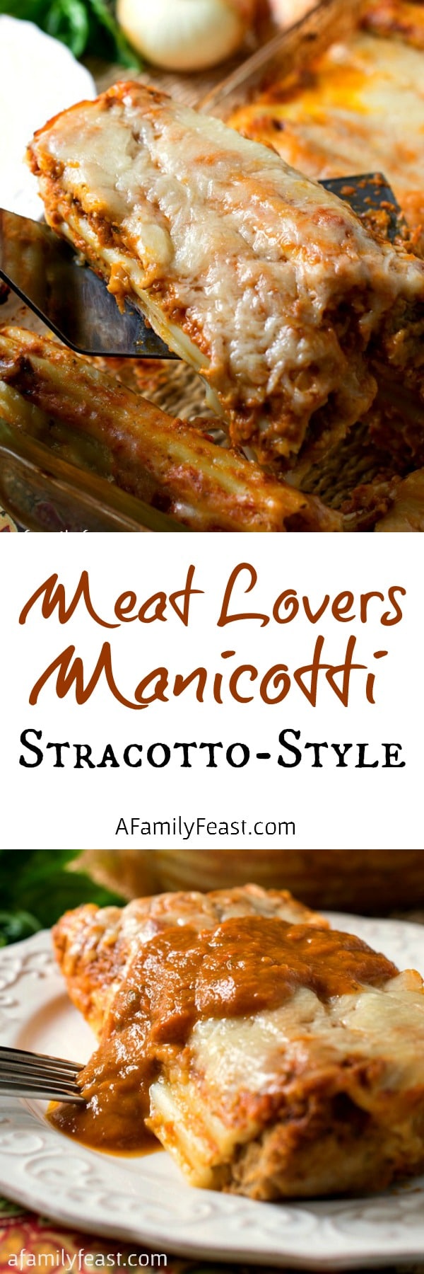 Meat Lovers Manicotti Stracotto-Style - A meat-filled twist on a classic cheese-stuffed manicotti. Incredible flavors!