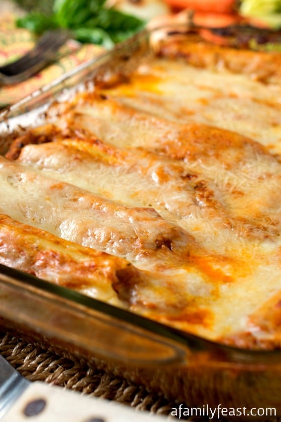Meat Lovers Manicotti Stracotto-Style - A meat-filled twist on a classic cheese-stuffed manicotti. Incredible flavors!