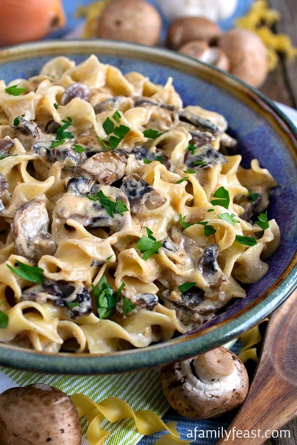 Noodles Romanoff with Mushrooms - A Family Feast