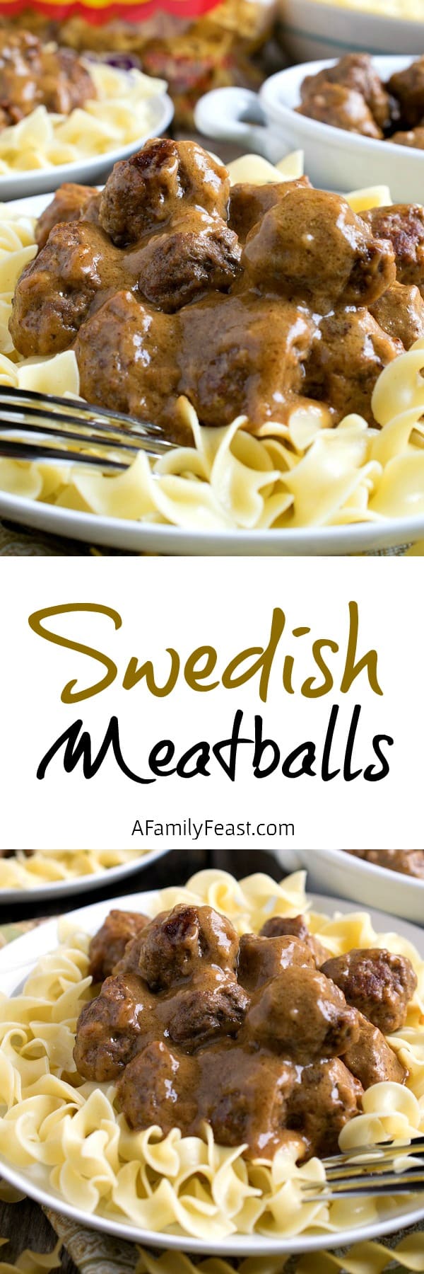Swedish Meatballs over Noodles - Ultimate comfort food that is easy to make and delicious! 
