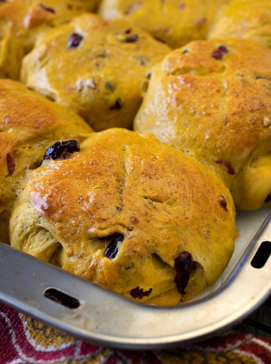 Cranberry Squash Dinner Rolls - A Family Feast