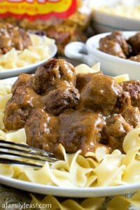 Swedish Meatballs over Noodles - A Family Feast