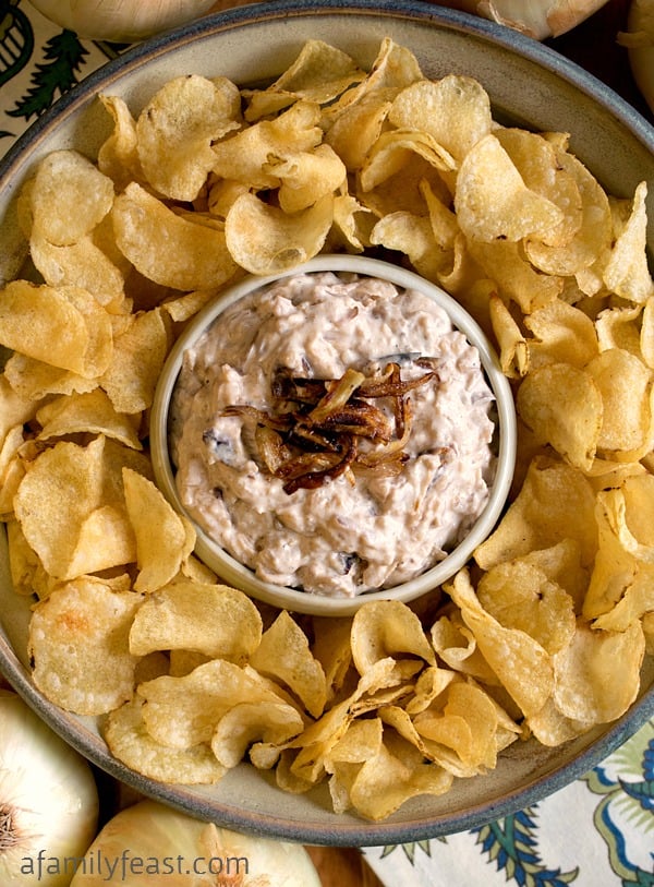 Caramelized Onion Dip - You'll never use a mix again once you make this homemade onion dip!
