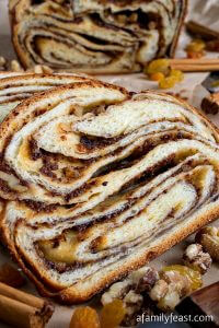 Cinnamon Raisin Swirl Babka - A Family Feast