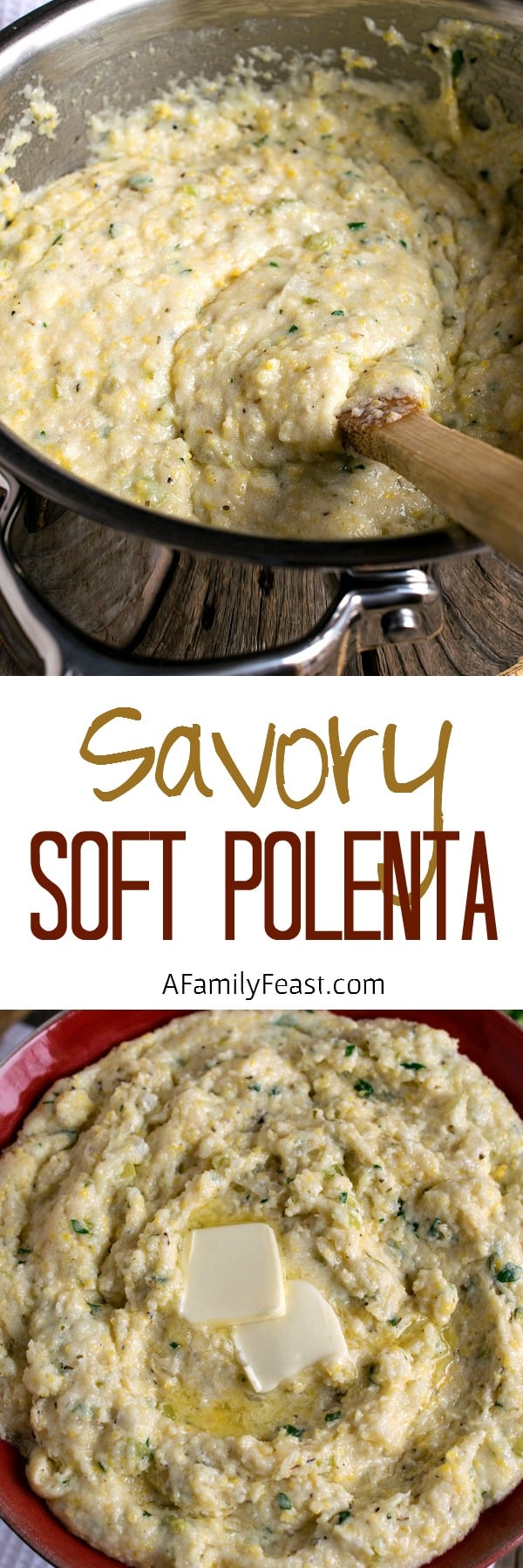 Savory Soft Polenta - Cheesy, creamy Italian comfort food!