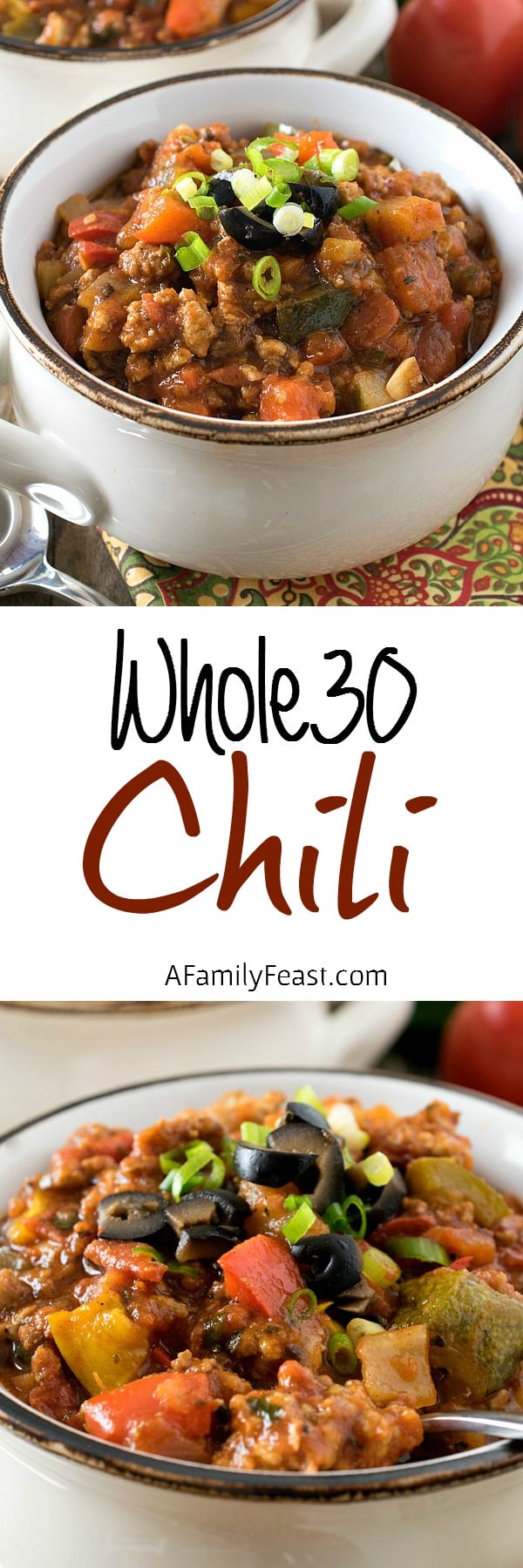 Whole30 Chili - An easy and delicious chili that anyone will love. All ingredients are Whole30 compliant.